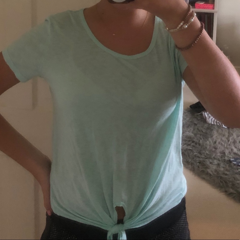 Delia’s Teal Crop Tie-Top